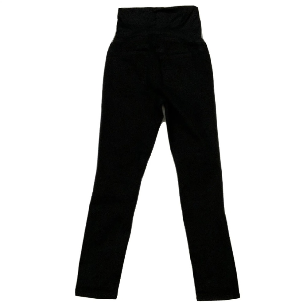 LOFT Maternity Jeans Skinny Dark Wash Stretch Full Panel Black Size 4M - Picture 2 of 11